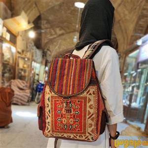 کوله پشتی گلیمی از جنس گلیم سوزنی دستبافت