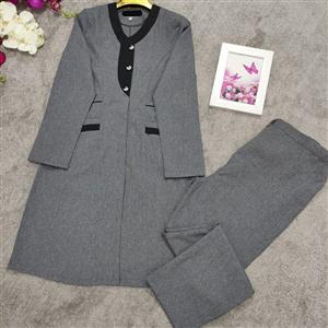 مانتو شلوار اداری یقه گرد