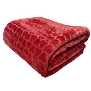 پتو چیکا مدل قلبی یکنفره 160*220 رنگ  قرمز (درجه یک)