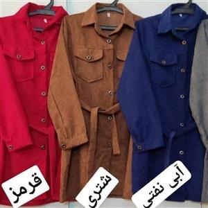 مانتو زنانه مخمل کبریتی در دوسایز 