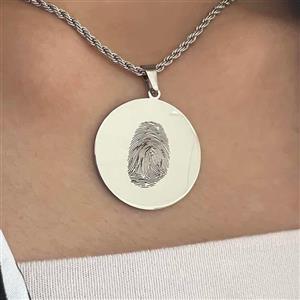 گردنبند اثر انگشت مینیمال استیل و نقره و طلا