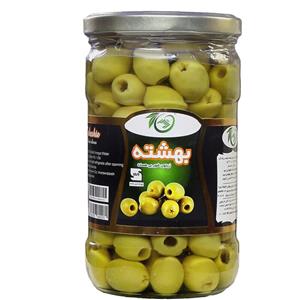 زیتون شور بدون هسته و درشت 640 گرمی بهشته  عمده 12 عددی