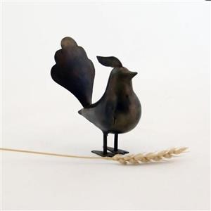مجسمه فلزی دکوری گنجشک کاکلی ساده