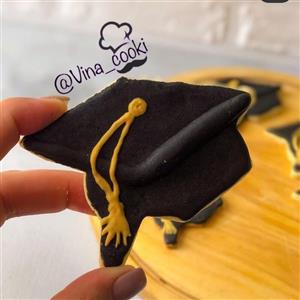 کوکی خانگی کلاه فارغ التحصیلی، آیسینگ دار، بدون موادنگهدارنده ،هزینه ارسال بامشتری