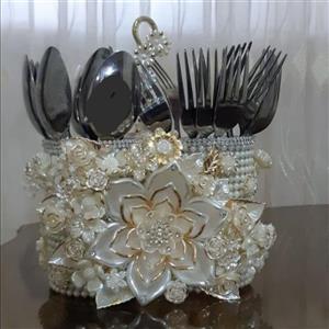 جاقاشقی وجا چنگالی زیبا با گل های کریستال😍😍