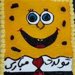 کیک تولدخامه ای، خانگی، 1000گرم با وزن جعبه