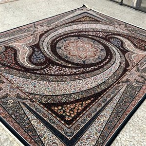 فرش 700 شانه اصلی طرح کهکشان، 9 متری، رنگ سورمه ای