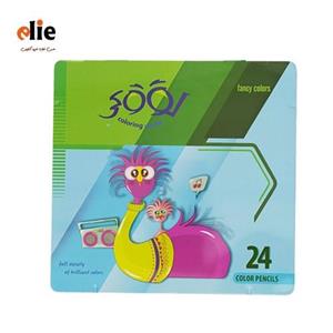 مداد رنگی 24 رنگ جعبه فلزی لوکی طرح حلزون