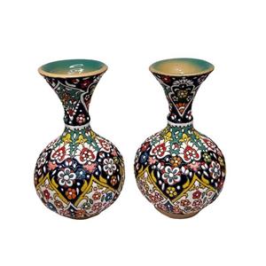 گلدان میناکاری ارتفاع 20 سانت مدل جفت 