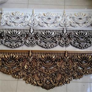 قاب بالای پرده کتیبه پرده متراژ 3.60 متر ارتفاع 27 سانت قسمت تاج 40 سانت