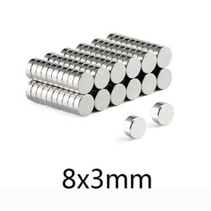 آهن ربا نئودیمیوم دیسک 8X3 mm بسته 10 عددی- قوی با جذب بالا  
