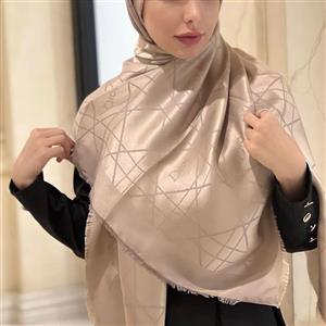 روسری مجلسی  نخ ژاکارد طرح دیور( سرخور)