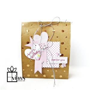 پاکت  حجم دار کرافت تزئین شده دست‌ساز، مناسب هدیه دادن در سایزهای مختلف