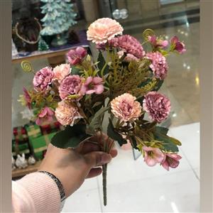 گل مصنوعی میخک، بوته 10 گل در 2 رنگ
