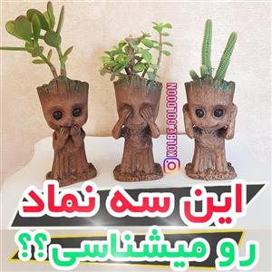 ست سه عددی گلدان های پلی استری طرح گروت ضد اب و دارای سوراخ زهکشی مناسب برای کاشت گیاهان طبیعی