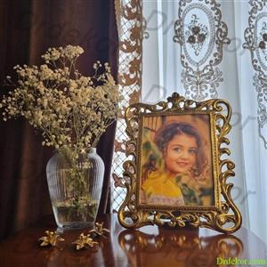 قاب عکس برنجی  برنزی سایز 16*21 مدل سلطنتی 