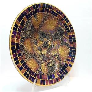 میوه خوری دکوری کار دست خارجی کد679عالیجناب ظرف دکور ی بلور  زیبا یی ویترینی با کیفیت  خاص قطر 39cm 