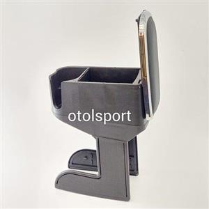 کنسول 2 لیوان برند STCO  در دو رنگ مشکی و طوسی قابل نصب روی پژو 206،207، ال90، ریو ، رانا، تیبا، ساینا ، کوئیک، پراید