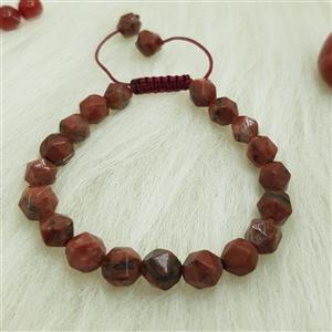 دستبند سنگ جاسپر سرخ تراش دار red jasper\nسایز 8\nسنگ تقویت انرژی \nکد 112