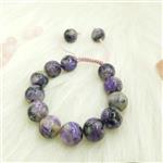 دستبند سنگ چاروئیت charoite خاص و بسیار کمیاب\nسایز 12\nسنگ تغییرات ذهنی\nکد 166