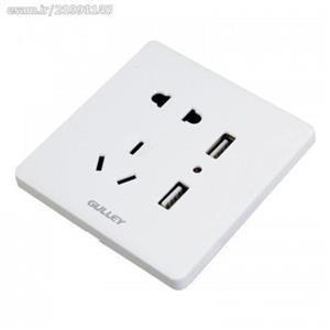 پریز برق دارای دو پورت شارژ USB و برق اروپایی\n