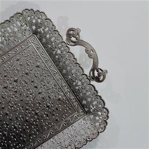 سینی فلزی 6 نفره زارا رنگ نقره ای
