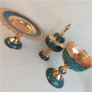 ست ظروف پذیرایی فیروزه کوبی 
