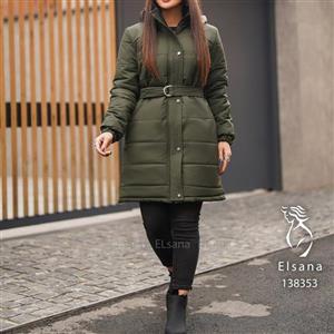 حراج کاپشن زنانه مموری یقه ایستاده بارنگ‌بندی  تا سایز 46 با 