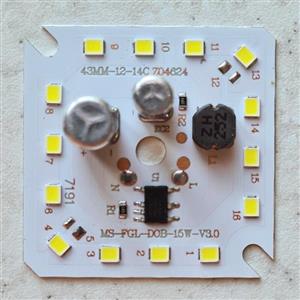 چیپ ال ای دی 15 وات ماژول دی او بی 2خازنه  رنگ سفید  مهتابی مناسب جهت تعمیر لامپ. chip led dob 15w 220v