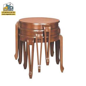 میز عسلی سه تیکه (رنگ طلایی و نقره ای)