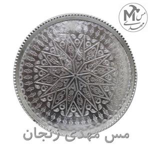 سینی مسی گرد طرحدارسایز  9 با کیفیت عالی
