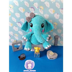 عروسک بافتنی فیل مخملی