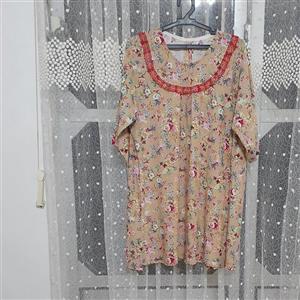 بلوز یقه گرد نخی زنانه