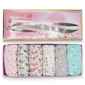 شورت زنانه آداک جعبه ای مدل نخ پنبه مجموعه  6 عددی سایزهای XXL و XXXL