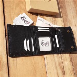 کیف پول جیبی تاشو چرم دستدوز