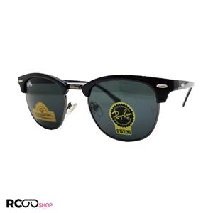 عینک آفتابی با عدسی شیشه ای و فریم مشکی کلاب مستر مدل 3016