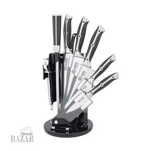 سرویس چاقو آشپزخانه 9 پارچه استیل ام جی اس مدل KS8015B