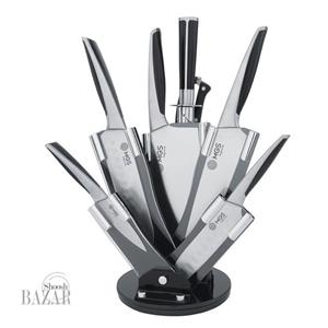 سرویس چاقو آشپزخانه 9 پارچه استیل ام جی اس مدل KS8012B