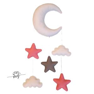 آویز تخت نوزاد ماه و ستاره