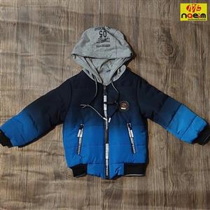 کاپشن دورو پسرانه داخل پشم شیشه آبرنگی پایین کش سایز 40 تا 50 سنین 2 تا 7 سال