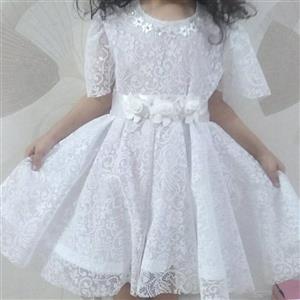 لباس عروسکی تور دانتل 8 تا 10 سال دخترانه بچه گانه