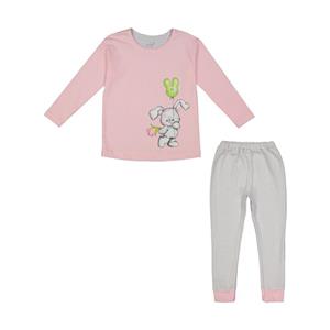 ست تی شرت آستین بلند و شلوار دخترانه ناربن مدل 1521427-84 Narbon Long Sleeve T-Shirt And Pants Set For Girls 