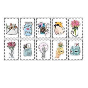 برچسب مدل تمبر فانتزی طرح اسکرپ بوک مجموعه 10 عددی -