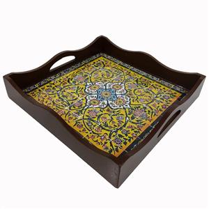 سینی چوبی رزینی طرح کاشی کد gh2020