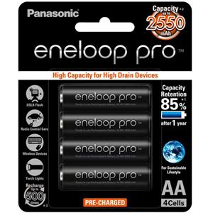 باتری قلمی قابل شارژ پاناسونیک مدل Eneloop Pro BK-3HCCE/4BT بسته 4 عددی AA4