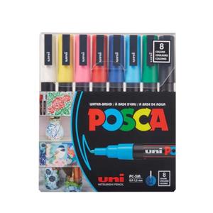 ماژیک رنگ آمیزی یونی بال مدل POSCA 3M بسته 8 عددی