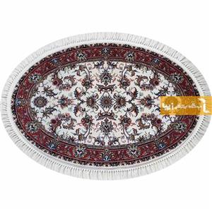 قالیچه سورمه ای بیضی 1/5 در 2/25 فرش 700 شانه صد در صد نخ اکریلیک طرح افشان صبا