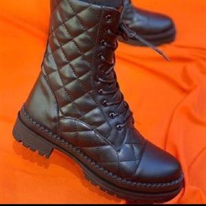 نیم بوت زنانه چرم بغل زیپ زیره عاج (عسلی)  به سرتاسر ایران