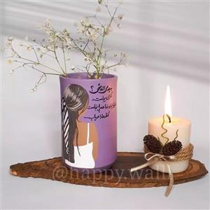 جاقلمی باطرح‌دلخواه،دکوری،گلدان تزیینی،جامدادی رومیزی ،گلدون،جای لوازم ارایش،هدیه کاربردی،هدیه دوست ارزان،سفال،کادو،بنفش