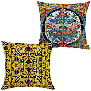 کاور کوسن جفتی مخمل رنس مدل C21-10133-402 سایز  43x43 سانتی متر